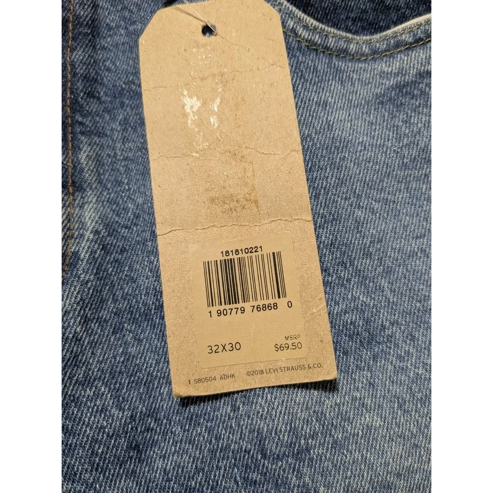 LEVIS 541 ATHLETIC TAPER Men 32X30 Blue Distressed Stretch Blend Denim Jeans NEW